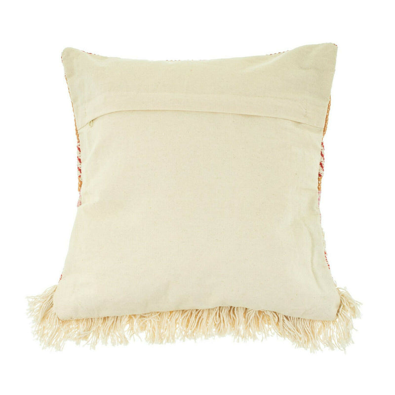 Sass and Belle - Nevada Pink Woven Stripe Tufted 100% Cotton Cushion Boho