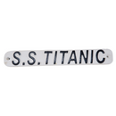 Cast Iron S. S. Titanic Black and White Hand Painted Metal Wall Sign Plaque Ship
