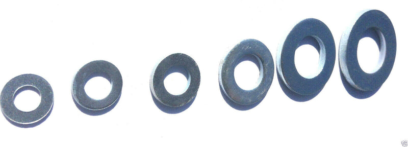 100 Pack Bright Zinc Plated Form A Flat Washer Mixed Pack M4 M5 M6 M8 M10