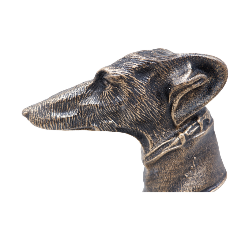 Cast Iron Greyhound Head Whippet Dog Statue Fireplace Ornament Book End Gift