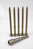 HEX HEAD LANDSCAPE SCREWS SLEEPER DECKING FIXING TIMBERFIX TIMBERLOK IN-DEX TYPE