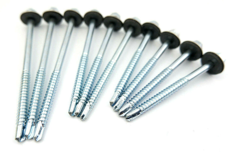 TEK SELF DRILLING SCREWS WITH SEALING WASHERS ZINC PLATED FOR METAL ROOFING CR3