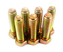 3/8 x 1 1/4 Unc Set Screws Fully Threaded Bolts Yellow Zinc Plated Pack of 10
