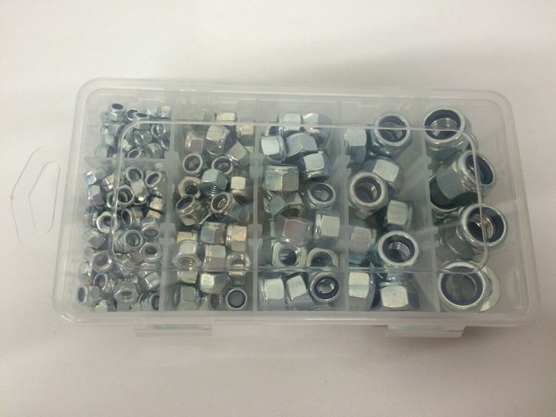 237 PCS Hexagon Nyloc Locking Nut Set M4 M12 Assortment High Vibration BZP ZINC