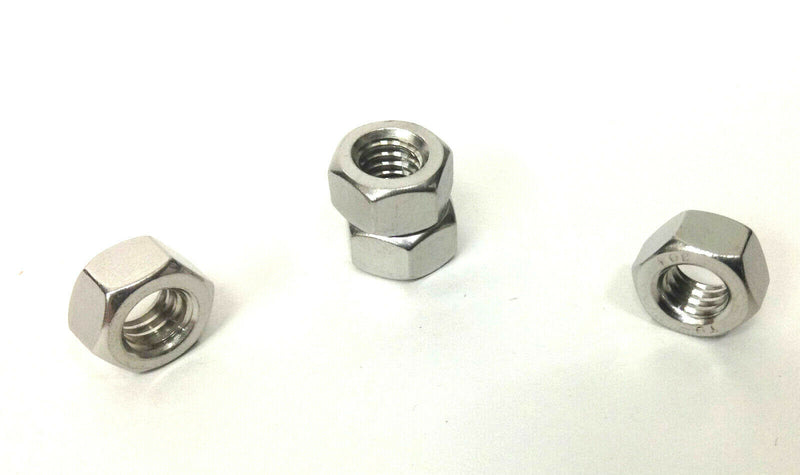 1/4, 5/16, 3/8, 1/2" UNC A2 Stainless Steel Hex Hexagon Nuts