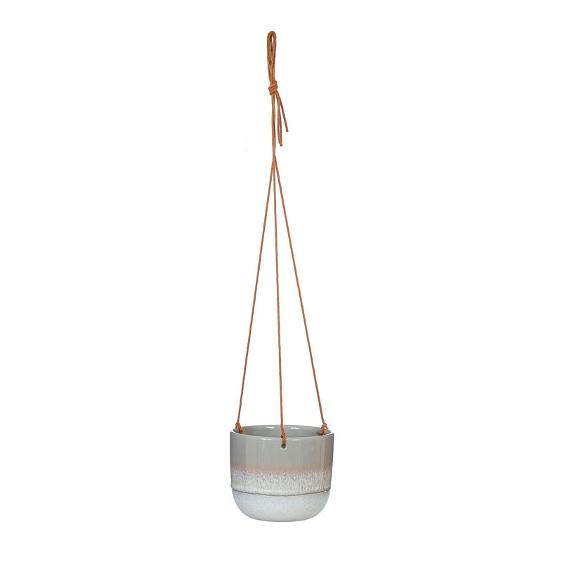 Sass & Belle Mojave Grey Hanging Planter Rustic Texture Indoor Garden