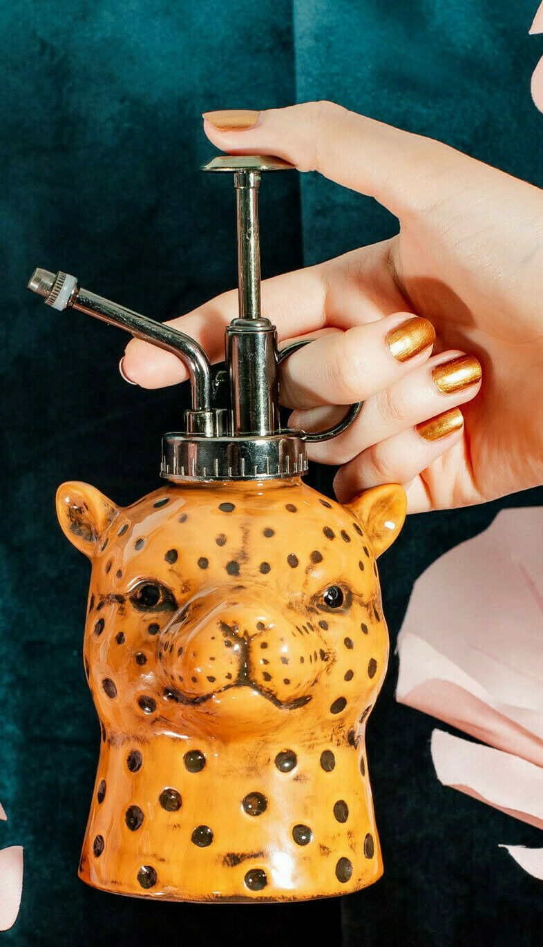 Sass & Belle Leopard Love Plant Ceramic Mister Water Spray Pot Indoor Garden