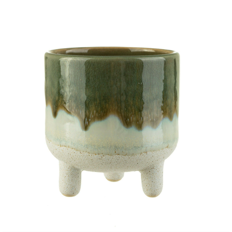 Sass& Belle Ombre Dip Mojave Glaze Ceramic Mini Plant Pot On Legs House Planter
