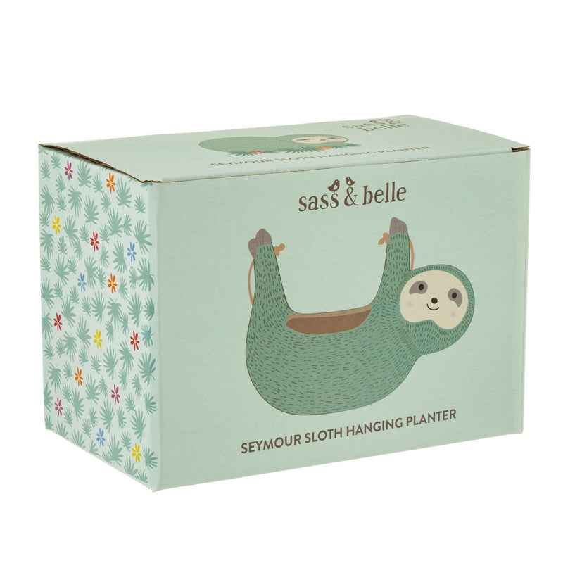Sass & Belle Seymour Sloth Hanging Planter With String For Hanging