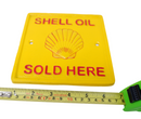 Cast Iron Shell Oil Sold Here Square Sign Plaque Wall Garage Petrol Workshop