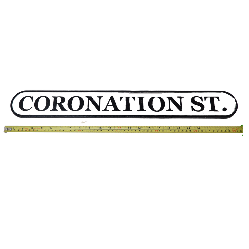 Cast Iron Coronation Street Sign Wall Plaque Fence House Pub Hotel Bar