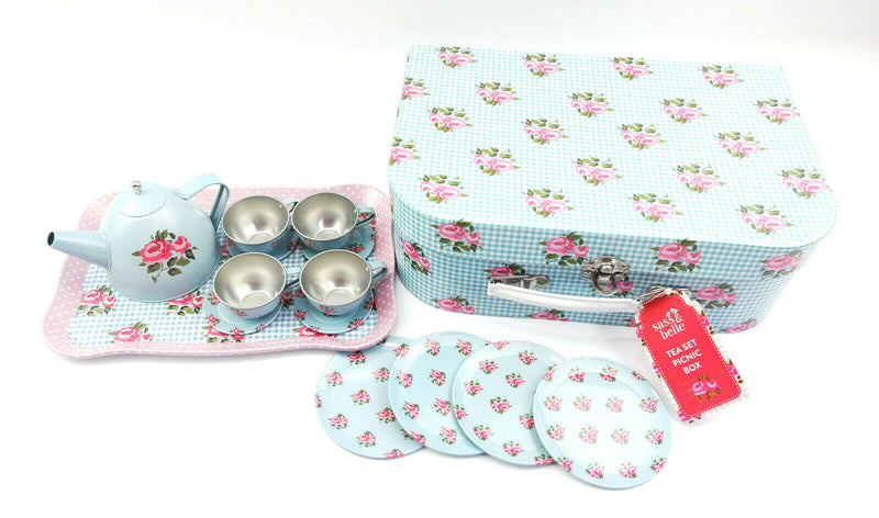 Sass and Belle Children Toy TeaSet Cooking set Kitchen Suitcase Metal Tin