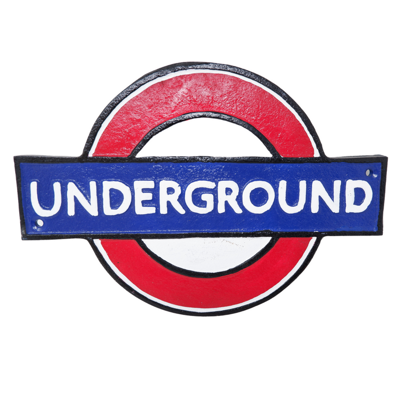 Cast Iron Underground London Tube Network  Reproduction Wall Sign Plaque Train