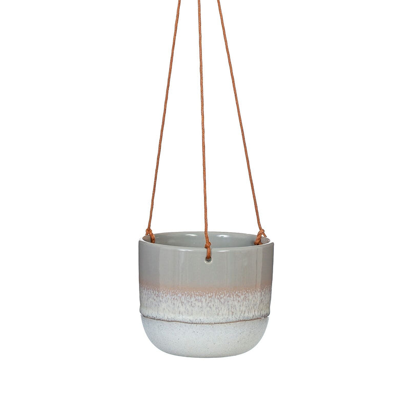 Sass & Belle Mojave Grey Hanging Planter Rustic Texture Indoor Garden