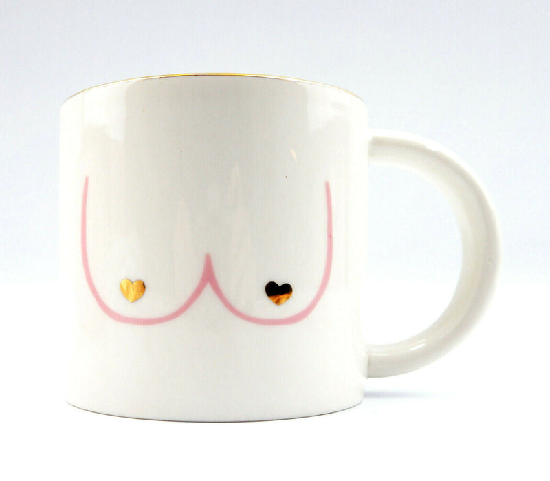 Sass & Belle Girl Power Boobie Gold Ceramic Mug Gift Boxed 315ml Coffee Tea Cup