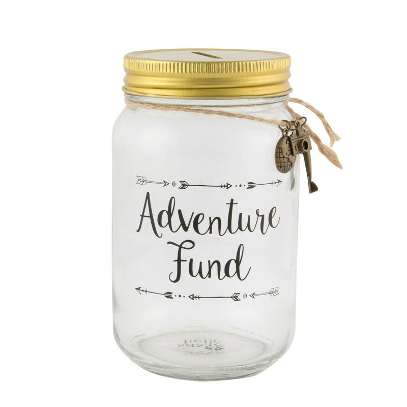 Sass & Belle {Adventure Fund} Money Jar Saving Money Box Gift Present Piggy Bank