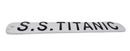 Cast Iron S. S. Titanic Black and White Hand Painted Metal Wall Sign Plaque Ship