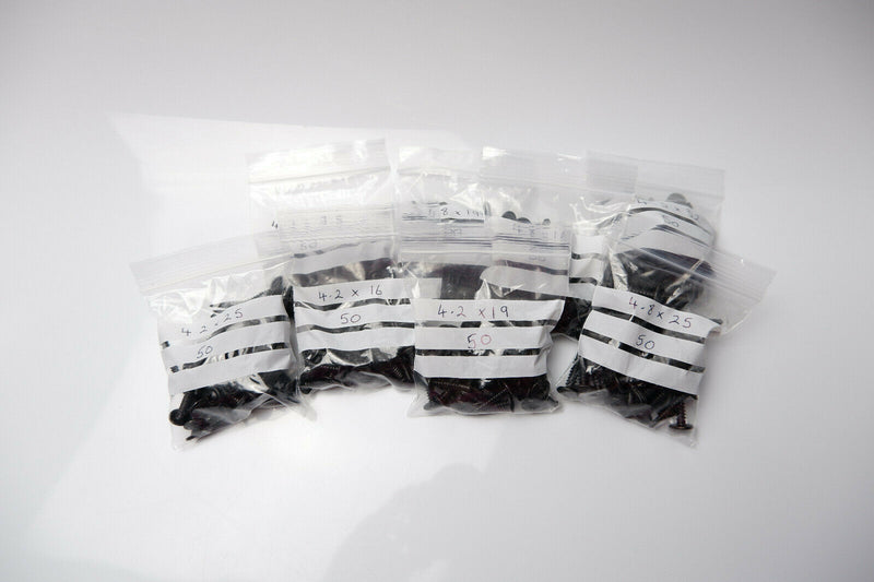 BLACK SELF DRILLING CAR INTERIOR PANEL SCREWS - SELF TAPPING ZINC
