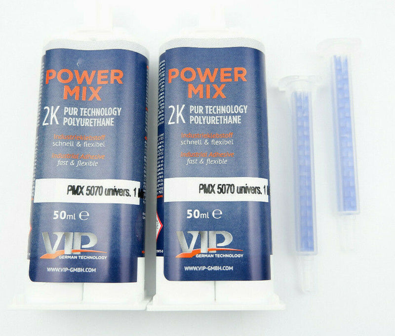 2 x VIP21B Power Mix 2K Polyurethane universal Repair Adhesive - Black 1 Minute