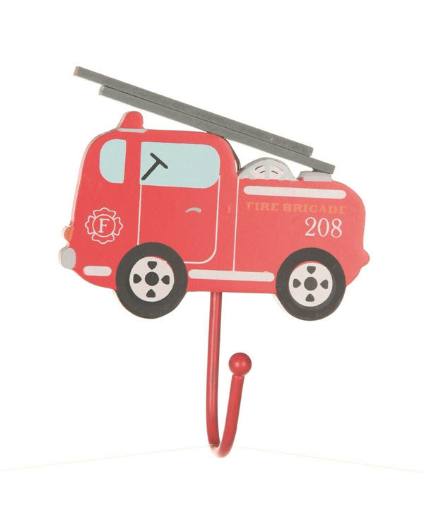 Sass & Belle Fire Engine Decorative Wall Single Hook Perfect For Kids Room