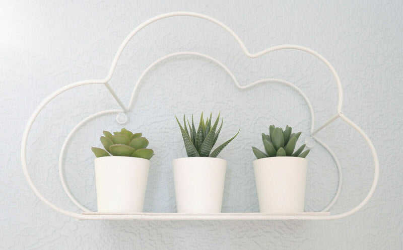 Sass and Belle Children White Cloud Shelf Nursery Bedroom Home Baby Wall Weather