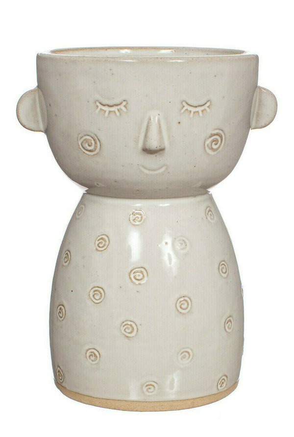 Sass & Belle Specked Face Shaped Ceramic Vase Flowers Gift Boxed Floral Home