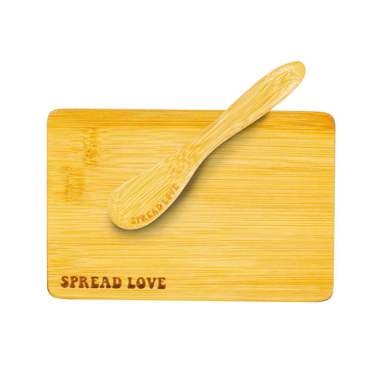 Sass & Belle Spread Love Bamboo Butter Board And Knife Child Planet Friendly