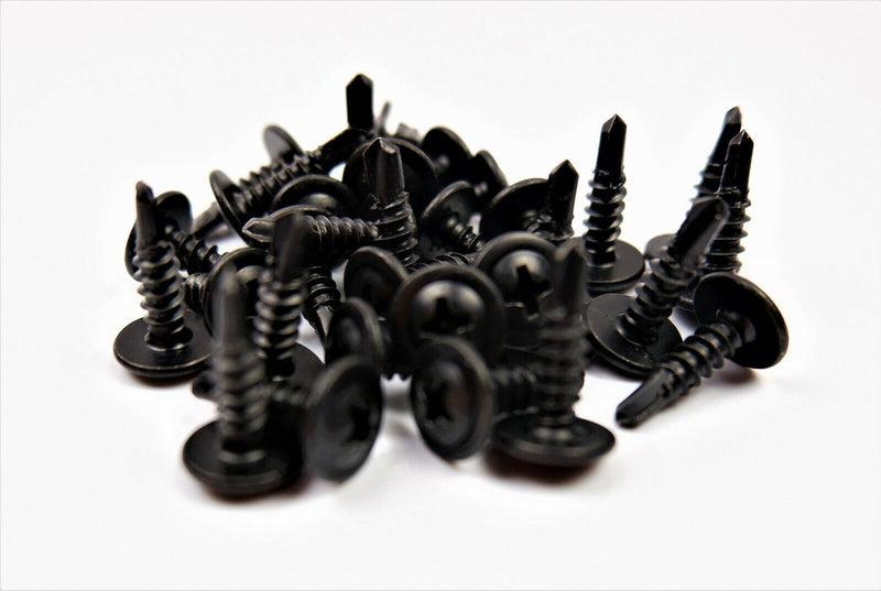 BLACK SELF DRILLING CAR INTERIOR PANEL SCREWS - SELF TAPPING ZINC