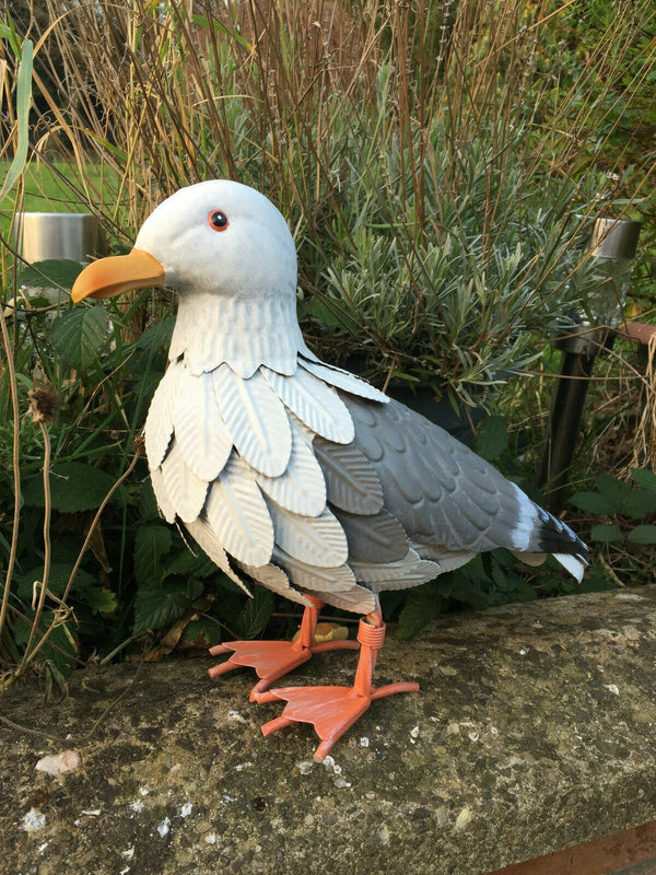Primus Vintage Look Hand Crafted Metal Seagull Garden Bird Ornament Sculpture