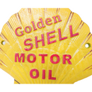 Cast Iron Golden Shell Motor Oil Wall Plaque Sign Shell shape Gasoline Garage