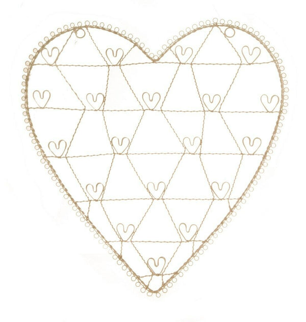 Vintage Cream Wire Heart Photo Holder wall Hanging Decoration Wedding Decor