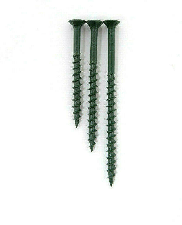 Green Decking Screws 50-75 mm Weather Treated Pozi Countersunk Fencing Fasteners