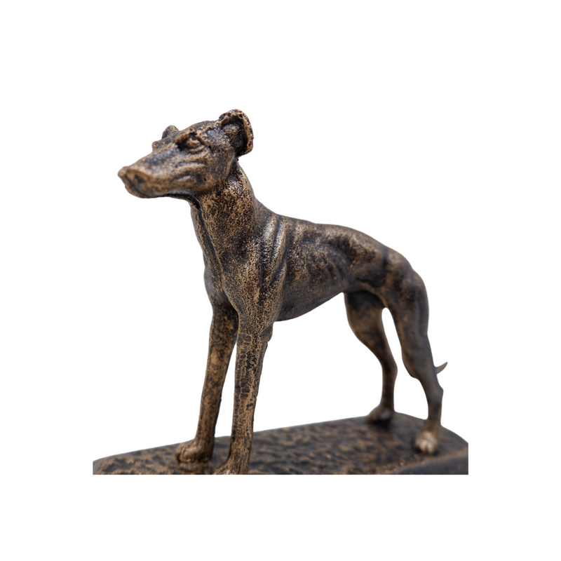 Cast Iron Greyhound Whippet Dog Statue Figure Trophy Fireplace Shelf Ornament