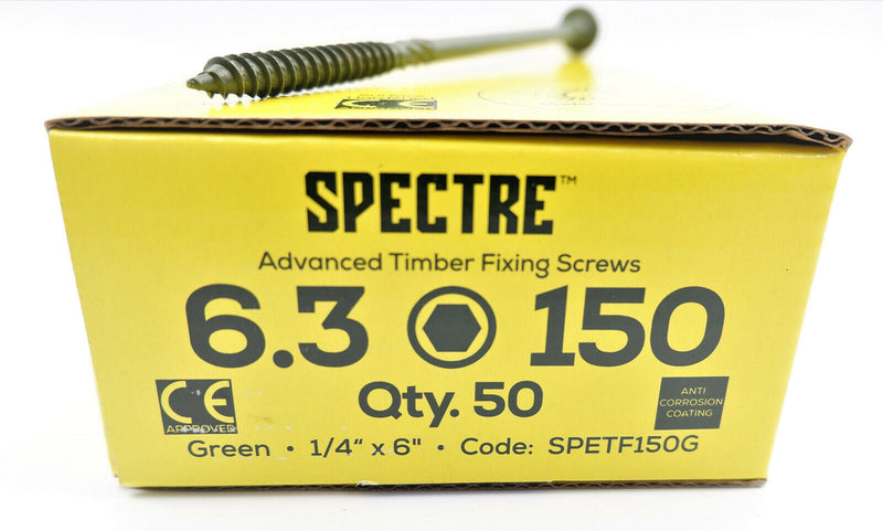 Spectre Landscape Screws Timber Sleeper Decking Fencing Fixing Hex Head 50 Pack