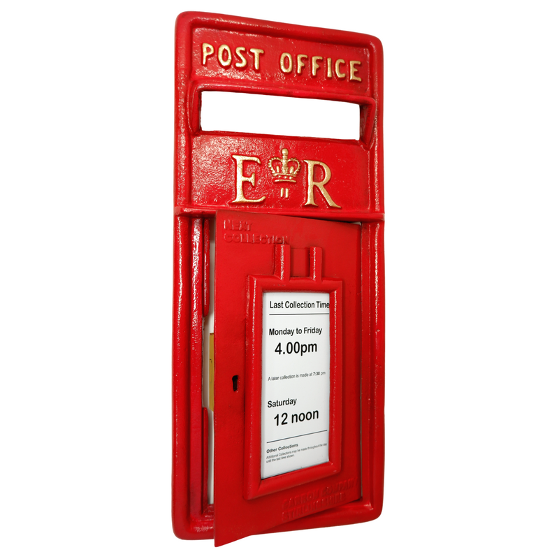 Royal Mail Cast Iron Post Letterbox Front Post Office Red FRONT ONLY with 2 Keys