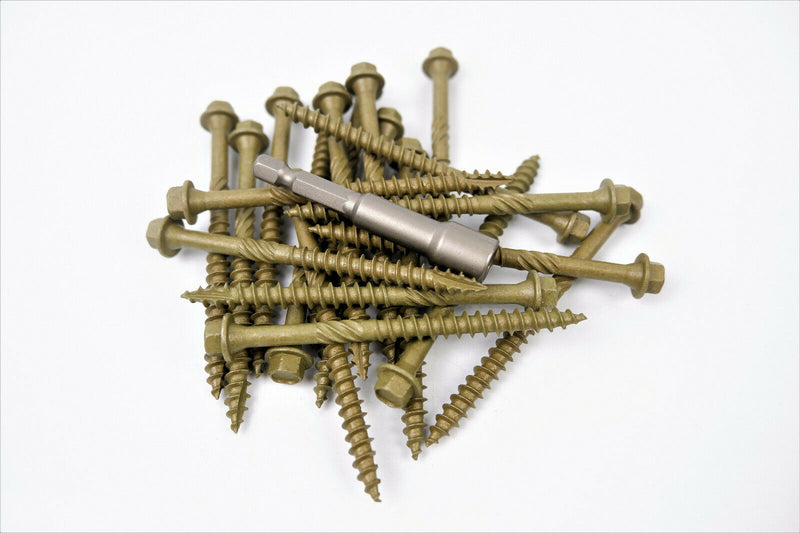 HEX HEAD LANDSCAPE SCREWS SLEEPER DECKING FIXING TIMBERFIX TIMBERLOK IN-DEX TYPE