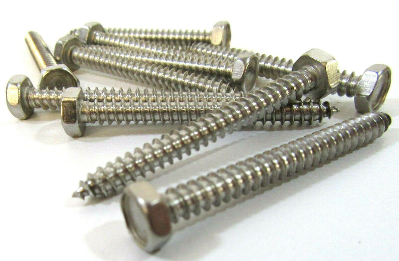4.2mm x 45mm Hex Head Self Tappers Stainless Steel Tapping Bolt Head Driver Bit