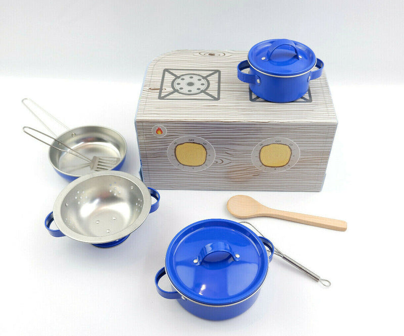 Sass and Belle Children Toy TeaSet Cooking set Kitchen Suitcase Metal Tin