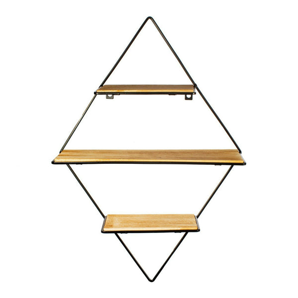 Sass & Belle Black Diamond Shaped Shelf Storage Wall Mount Home Decoration