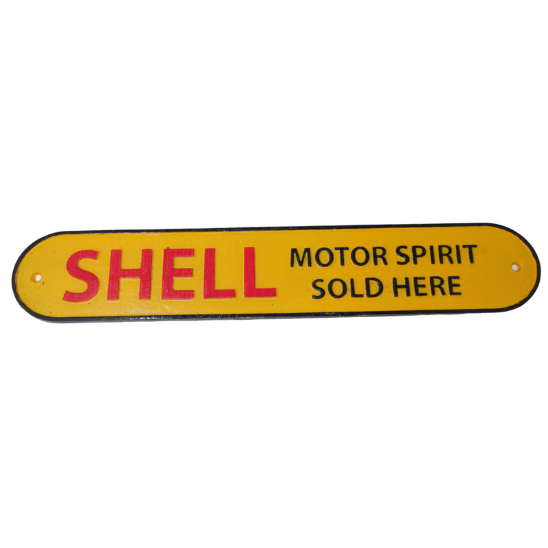 Large 51cm Shell Cast Iron Sign Plaque Door Wall Garage Gate Petrol Fuel Oil