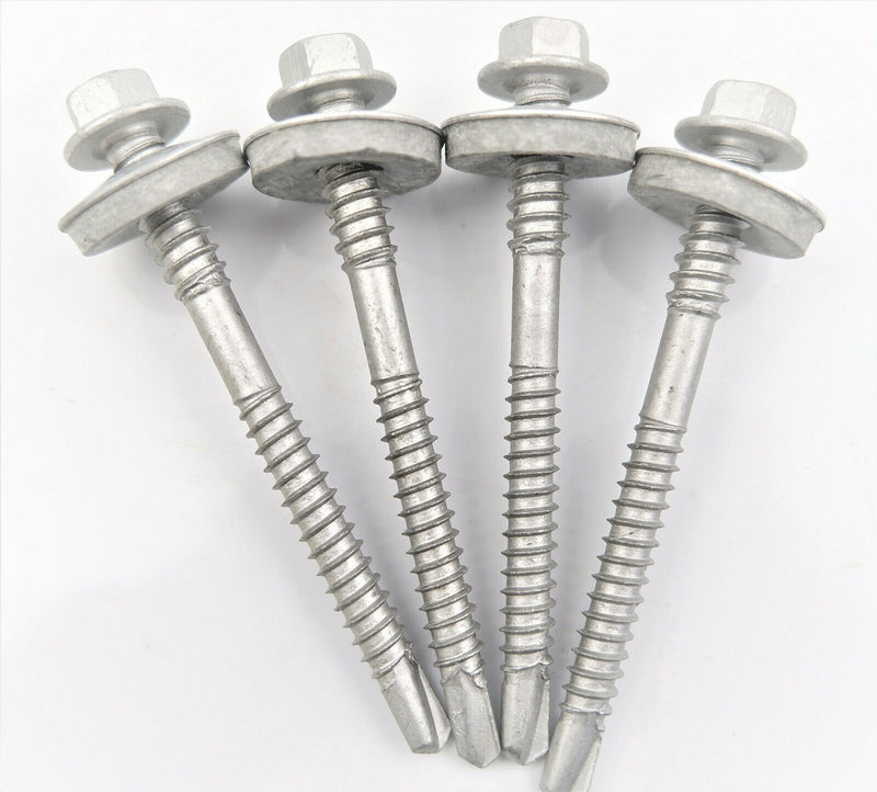 (Pack OF 100) 5.5 x 65mm Tech Screws for roofing & cladding self drill tek screw