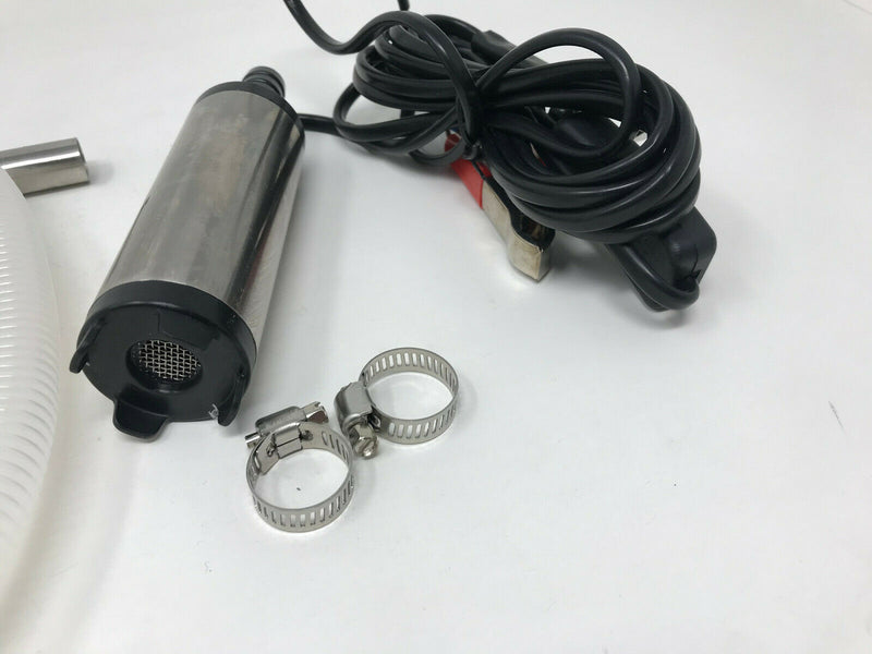 12V FUEL WATER DIESEL TRANSFER PUMP/FILTER SUBMERSIBLE PORTABLE CLIP ON BATTERY