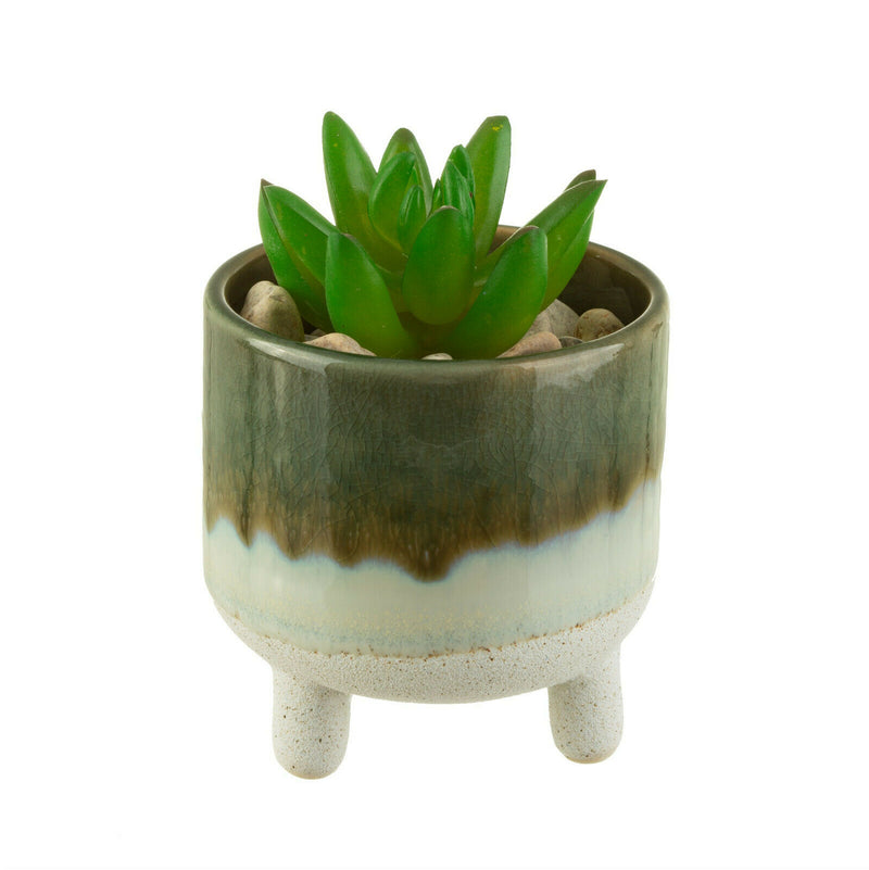 Sass& Belle Ombre Dip Mojave Glaze Ceramic Mini Plant Pot On Legs House Planter
