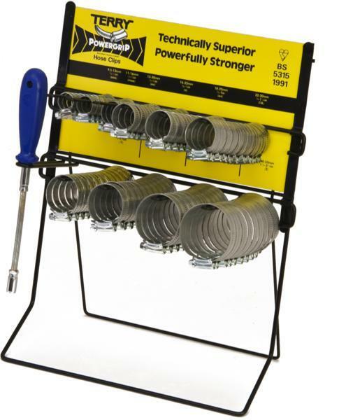 TERRY 'Powergrip' Hose Clips Dispenser with 100 Clips and Hose Clip Driver