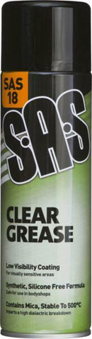 6 x S.A.S Clear Grease 500ml silicone Free, Water Resistance Low visibility