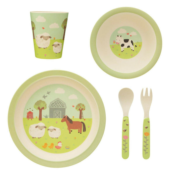 Sass And Belle Farmyard Friends Bamboo Tableware Set Baby / Child Gift Idea