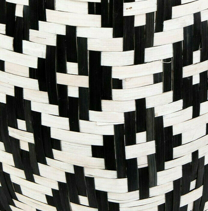 Scandi Boho Geo Bamboo Small Storage Basket Toys Tidy Planter Home