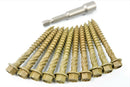 HEX HEAD LANDSCAPE SCREWS SLEEPER DECKING FIXING TIMBERFIX TIMBERLOK IN-DEX TYPE