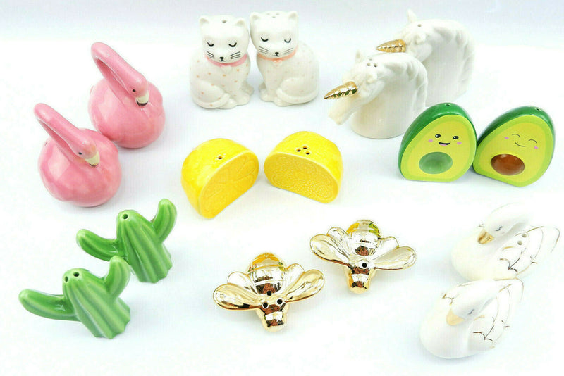 Sass and Belle Novelty Ceramic Salt & Pepper Shaker Pot Condiment Set Table Gift