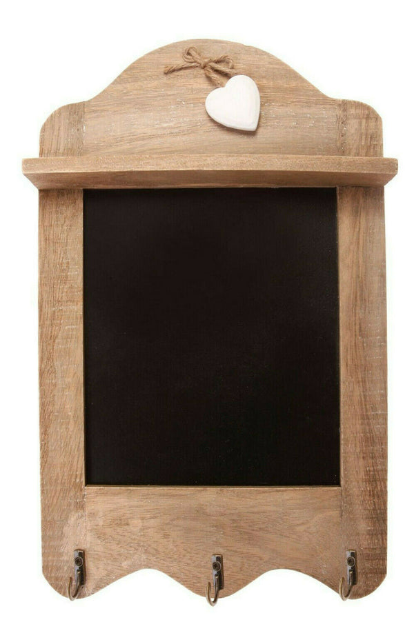 SASS & BELLE ASHLEY FARMHOUSE SCALLOPED CHALKBOARD WITH 3 HOOKS KITCHEN